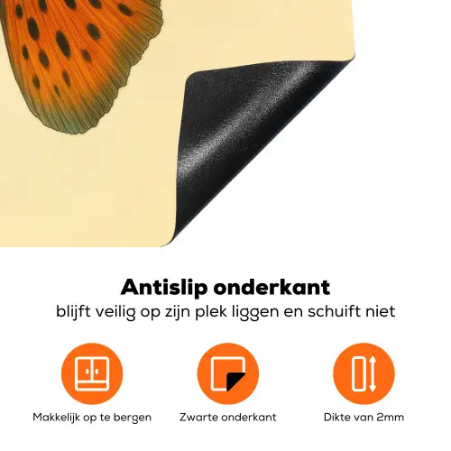 Vis - illustratie - Stippen - Oranje Inductie beschermer vinyl 3mm klein -zzzzzzz-td-onderkant