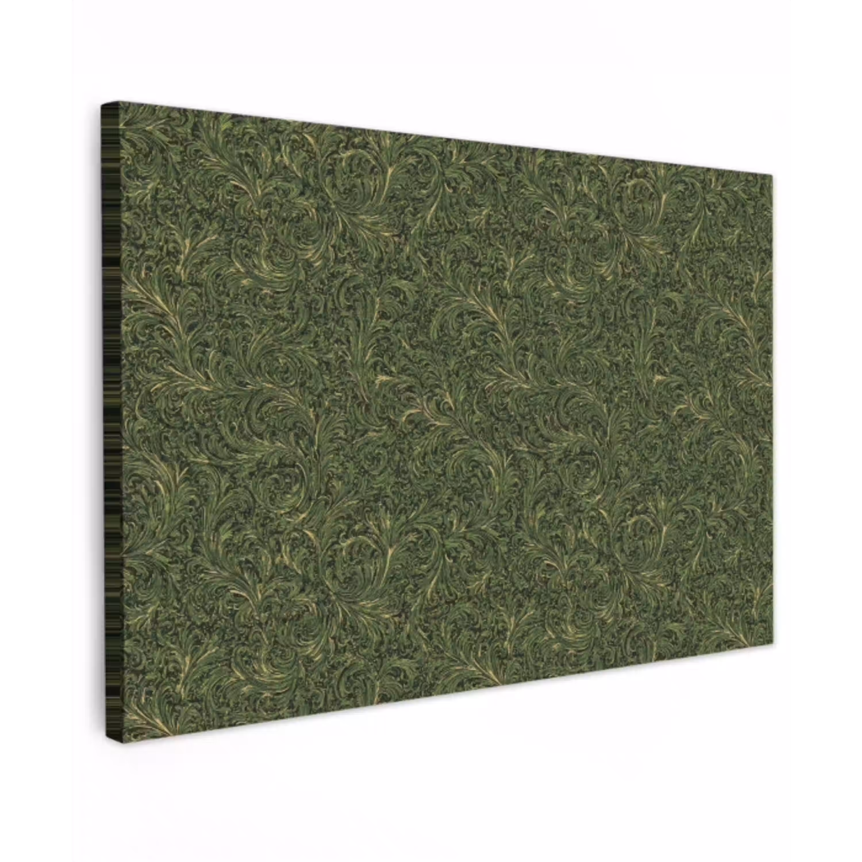Donker - Groen - Krullend - Botanisch Tuinposter op houten frame 2 cm dik klein 845 -3d