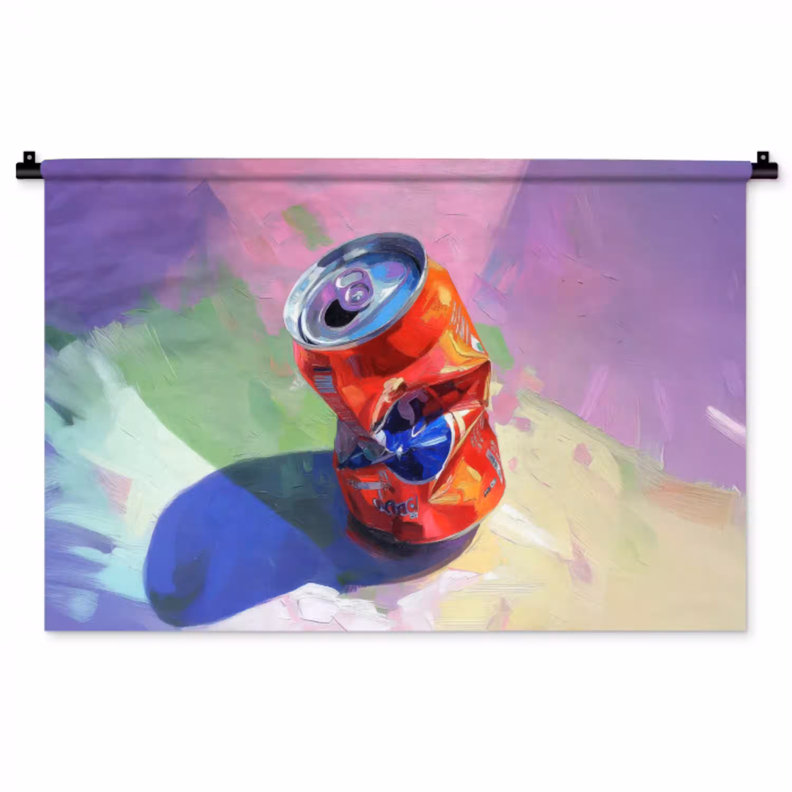 Frisdrank - Blik - Paars Wandkleed katoen middel -zz3d