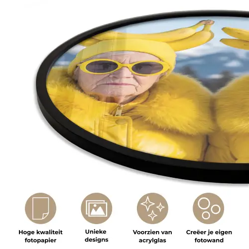 Vrouwen - Bananen - Geel Fotolijst rond zonder passe partout klein -closeup_NL