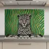 Panter - Zebrapatroon - Groen keuken achterwand spatscherm klein -3d_website
