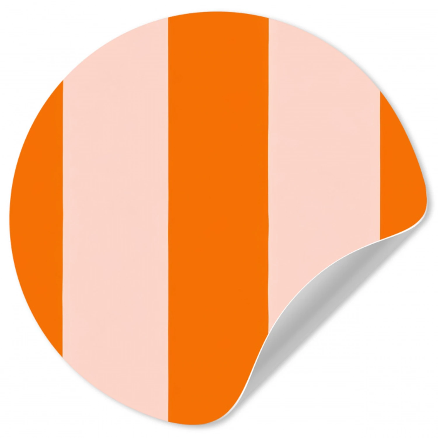 Strepen - Modern - Oranje Wandcirkel behangsticker klein 186 -3d