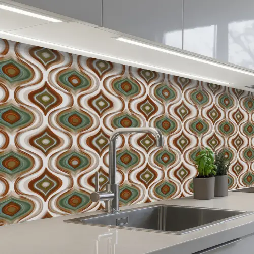 Motief - Patroon - Kleurrijk keuken achterwand 2 middel 871 -3d_schuin