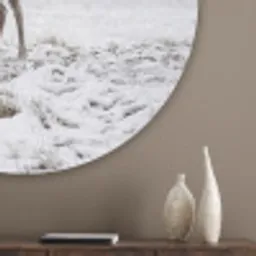 Rendier - Gewei - Sneeuw - Winter Akoestische PET Vilt - Rond klein -sfeer5_closeup