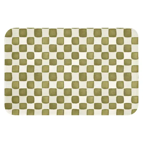 Schaak - Patroon - Groen Badmat klein 997 -3d