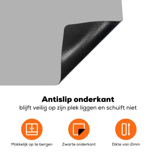 Grijs - Effen print Inductie beschermer vinyl 3mm klein 276 -zzzzzzz-td-onderkant