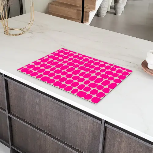 Stippen - Patroon - Roze Inductie beschermer vinyl 3mm klein 276 -sfeer8