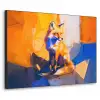 Vos - Oranje - Vormen - Abstract Textielframe zwart klein -3d
