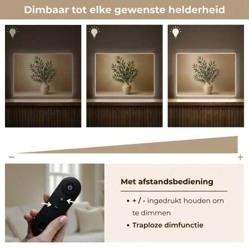 Vaas - Olijftakken - Bladeren - Beige Light Box met batterij (Wandlamp) middel -USP_dimbaarNL