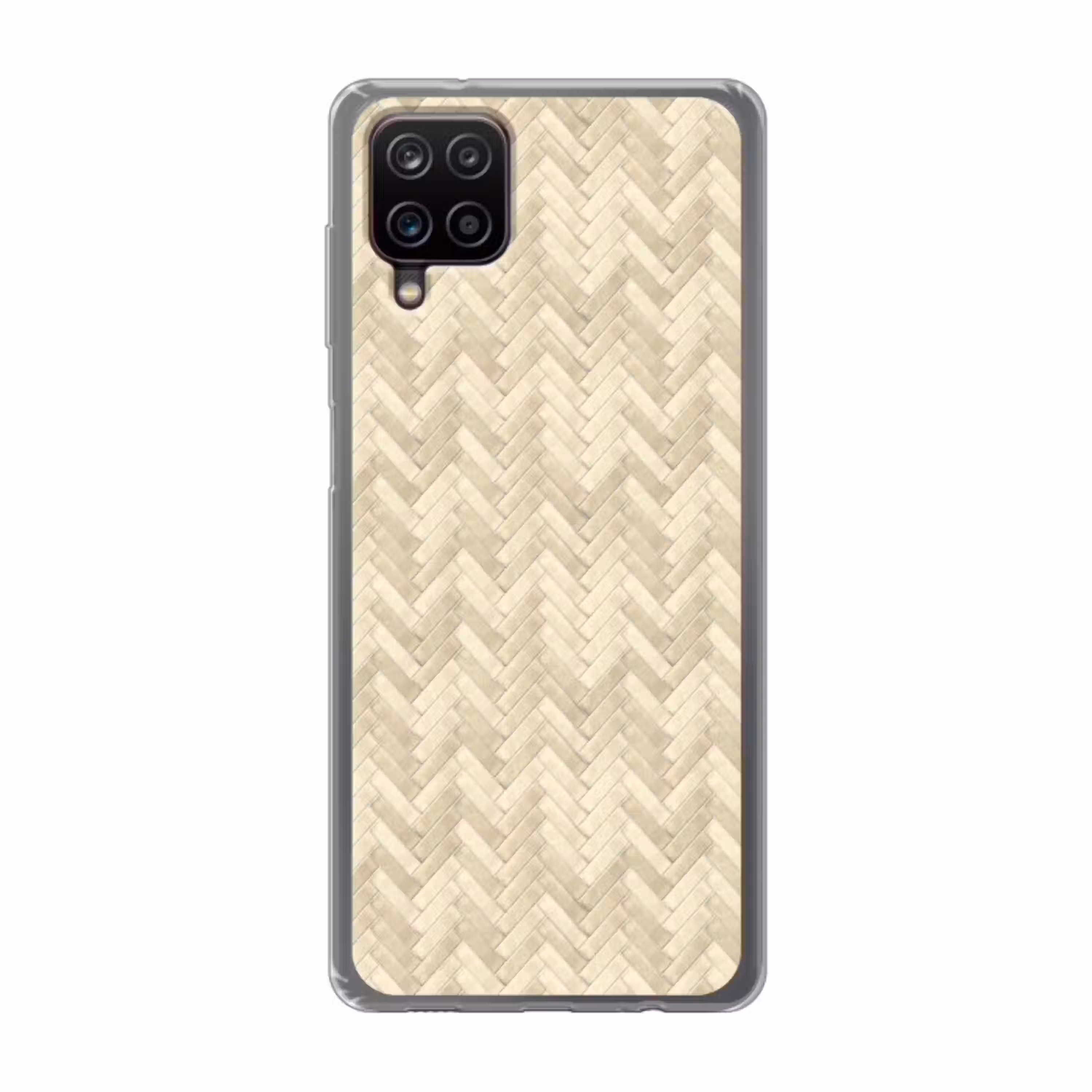 Visgraat - Wandtegel - Licht Beige Telefoonhoesje Samsung Galaxy A12 klein 372 -3d