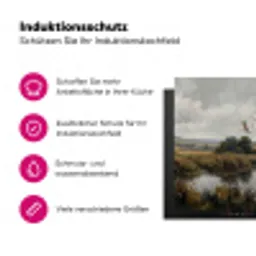 Eenden - Rivier - Landschap - Vlucht - Nostalgisch Inductie beschermer vinyl 3mm klein -zzzzzzz-lf-ups