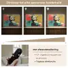 Vrouw - Rode lippen - Abstracte kleurvlakken - Popartuistraling Light Box met batterij (Wandlamp) middel -USP_dimbaarNL