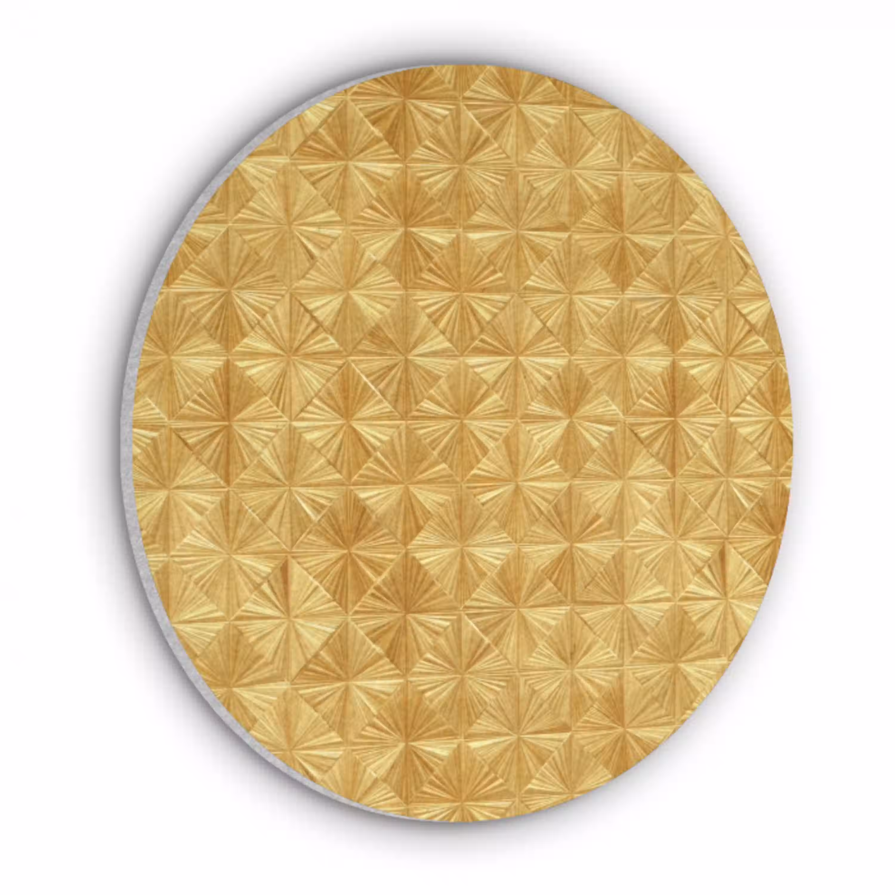 Tegels - Geometrisch - Reliëf - Goud Akoestische PET Vilt - Rond klein 838 -3d