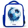 Voetbal - Inktspatten - Blauw - Bal Kinderrugzak - Blauw middel -3d