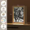 Springen - Paard - Zwart - Wit Light Box met kabel (Tafellamp) klein -USP_websiteoverzichtDE