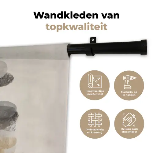 Ovaal - Kleurvlakken - Penseelstreken Wandkleed katoen klein -sfeer2