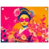 Vrouw - Zonnebril - Abstract - Oranje tuinposter los doek klein -3d