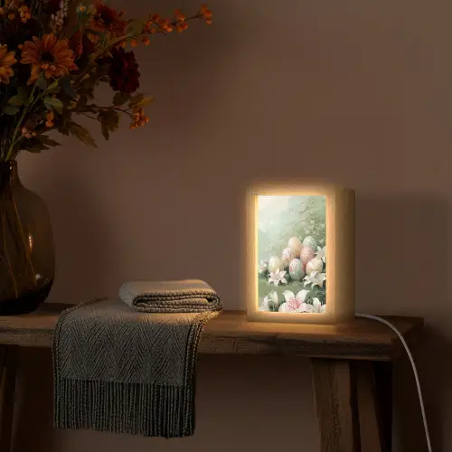 Paaseieren - Pasteltinten - Bloemen Light Box met kabel (Tafellamp) klein -sfeer4