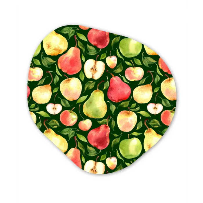 Appels - Peren - Fruit - Groen Wandcirkel Organisch Forex 3mm klein 629 -3d