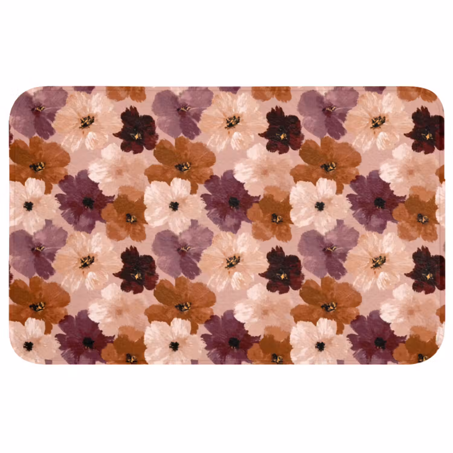 Badmat - Bloemen - Abstract - Aardetinten