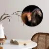 Paarden - Dieren - Portret - Bruin Wandcirkel kunststof plaat 5mm dik klein -sfeer4