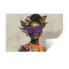 Vrouw - Zonnebril - Vlinder - Bloemen Muursticker klein -3d