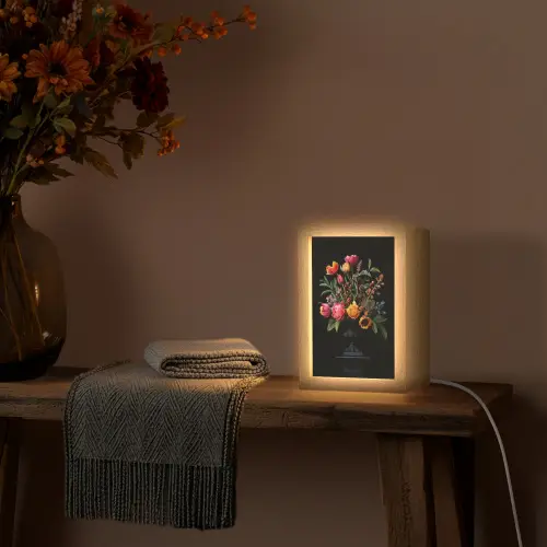Tulpen - Bessen - Boeket - Vaas Light Box met kabel (Tafellamp) klein -sfeer4