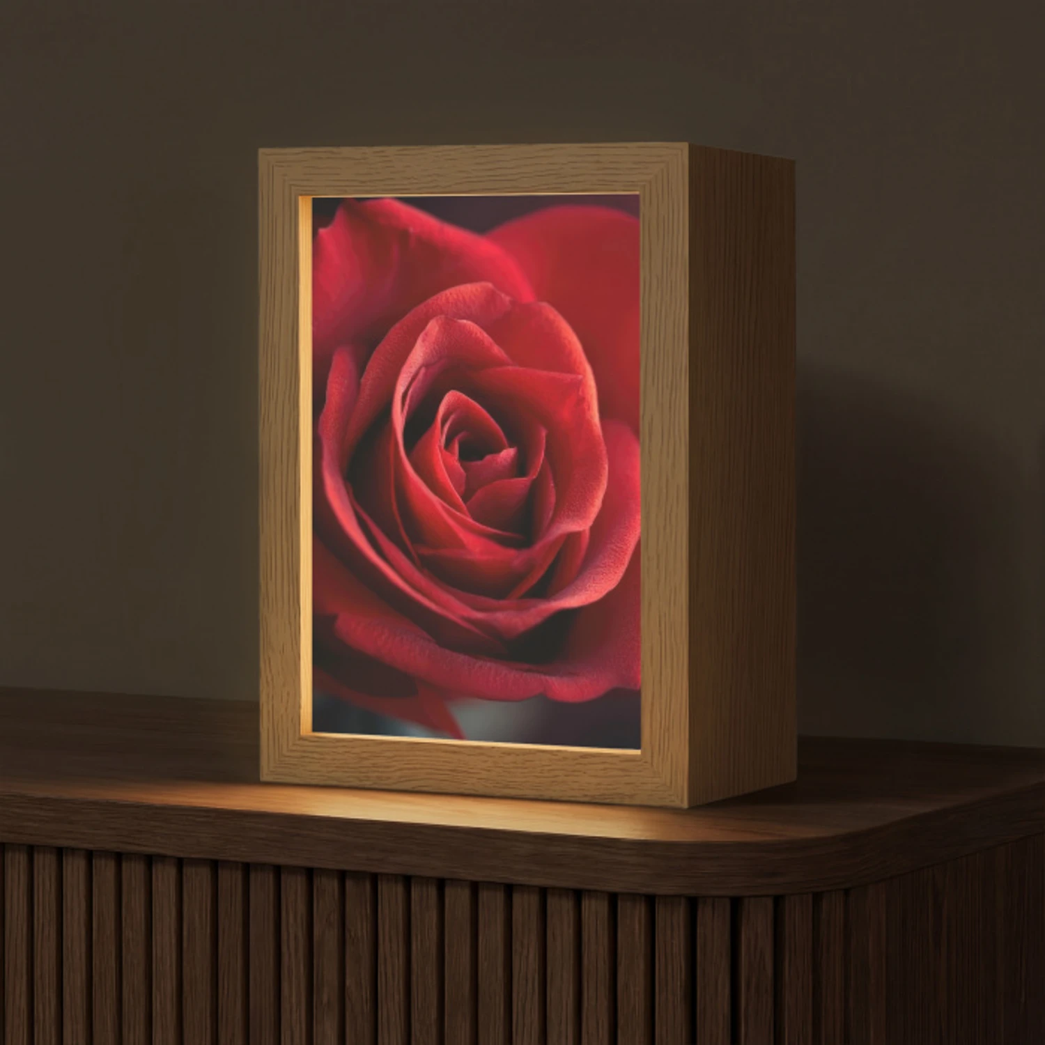 Rood - Roos - Romantisch Light Box met kabel (Tafellamp) klein -z3d_website