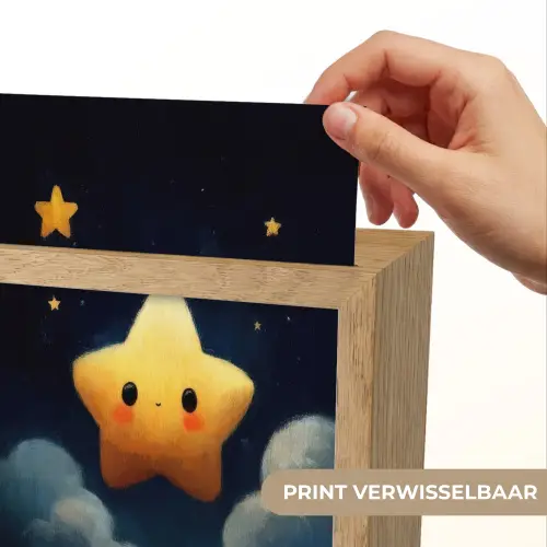 Ster - Gezichtje - Nacht - Wolken Light Box met kabel (Kinderlampje) klein -USP_websiteprintNL