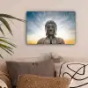 Boeddha hoofd - Buddha - Lucht - Spiritueel - Meditatie canvas 2cm klein -sfeer1
