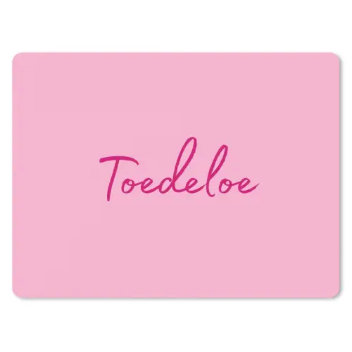 Toedeloe - Roze - Minimalistisch muismat rubber klein -3d