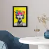 Vrouw - Koptelefoon - Geel fotolijst zwart zonder passe partout klein -sfeer4