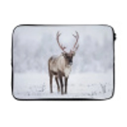 Rendier - Gewei - Toendra - Sneeuw - Wild laptophoes neopreen klein -3d