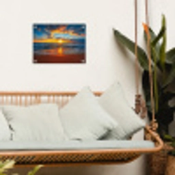 Vurige Zonsopgang aan Zee tuinposter los doek klein -sfeer7