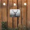 Hert - Mistig - Zwart - Wit tuinposter los doek klein -sfeer1