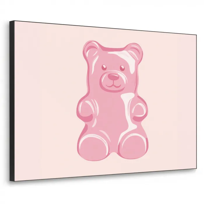 Beer - Roze - Snoep Textielframe - compleet frame klein -3d