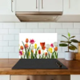Bloemen - Tulpen - Kleurrijk keuken achterwand spatscherm klein -sfeer2
