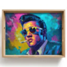 Portret - Sigaret - Kleurrijk - Bril Dienblad Rechthoek middel -z3d_shopping