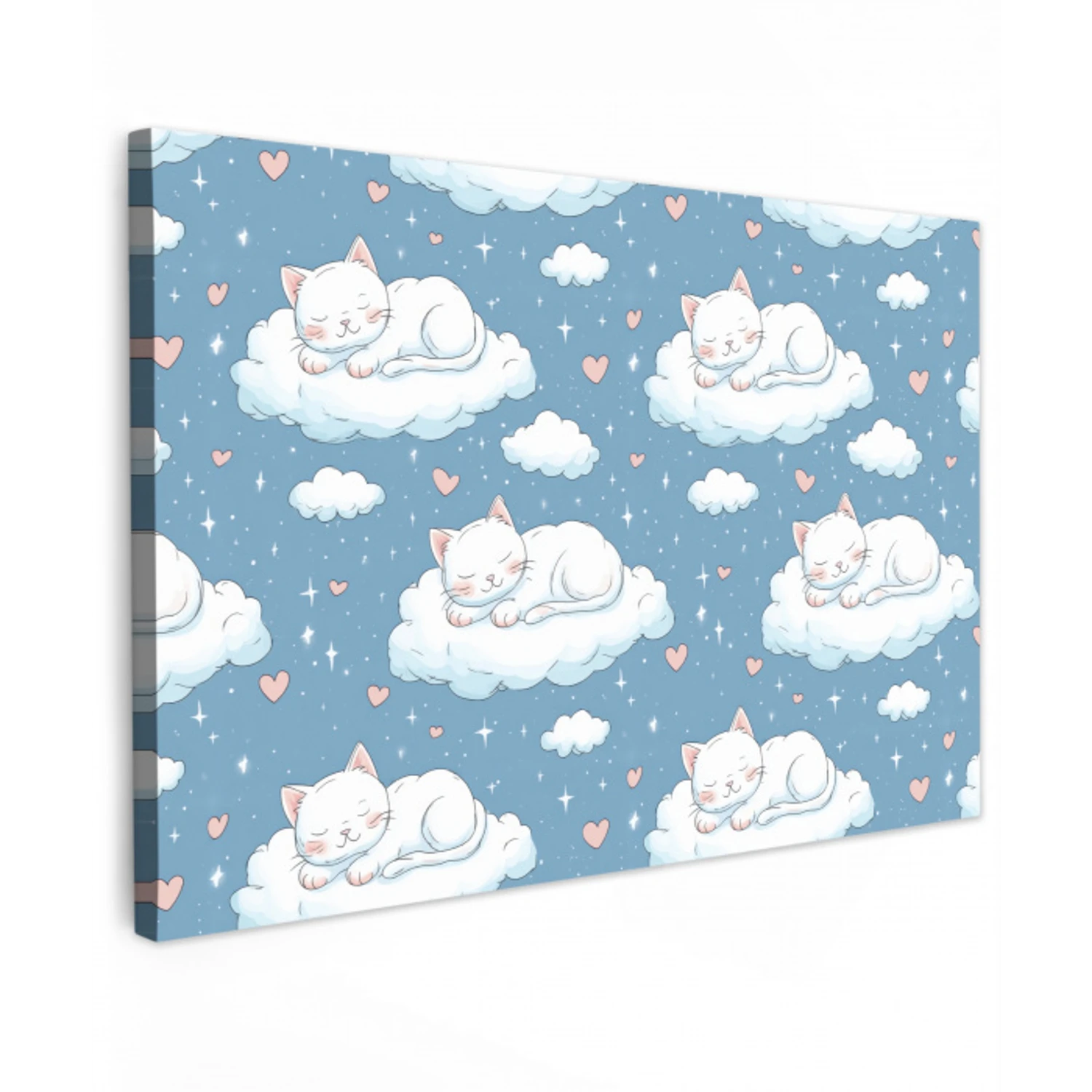 Kitten - Wolken - Blauw canvas 2cm klein 34 -z3d