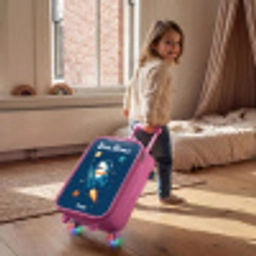 Dier - Ruimte - Planeet - Raket Kinderkoffer - Roze klein -sfeer1