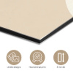 Abstract - Beige - Moderne kunst aluminium wit klein -closeup_NL