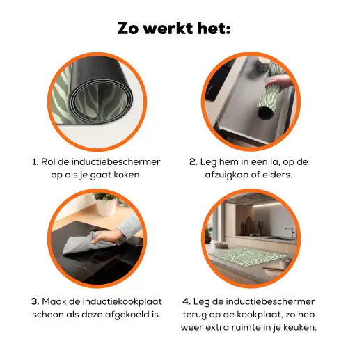 Zebra - Motief - Groen Inductie beschermer vinyl 3mm klein 276 -zzzzzzz-td-werking