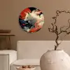 Witte vos - wolken - maan Wandcirkel kunststof plaat 5mm dik klein -sfeer1