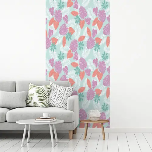 Tropisch - Bladeren - Pastel fotobehang vinyl groot 64 -woonkamer