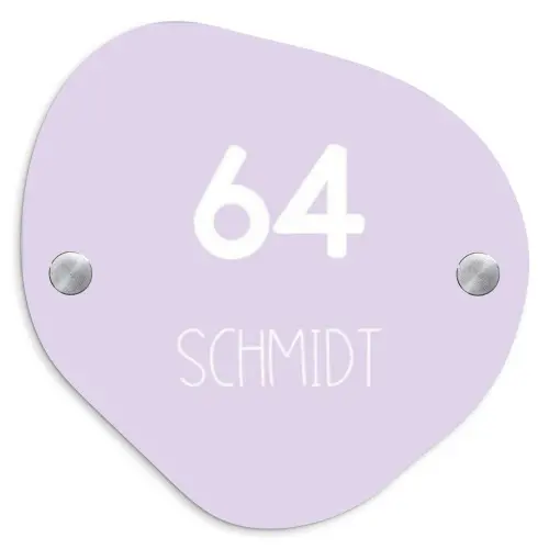 Lila - Modern Naambord Organisch middel -3d