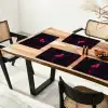Flamingo - Roze - Neon - Licht Placemat vinyl groot -zzsfeer4_Kitchenyeah-website