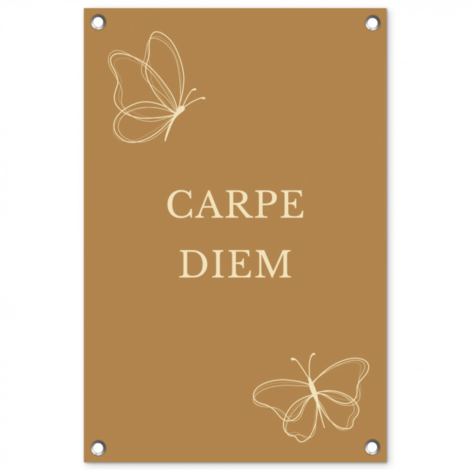 Carpe Diem met Vlinder tuinposter los doek klein -3d