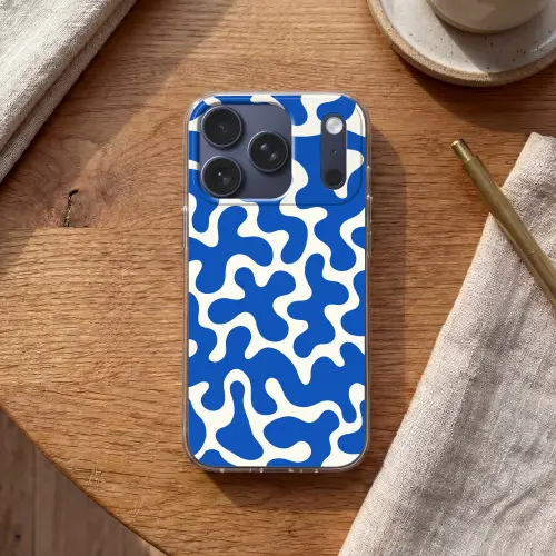 Vormen - Abstract - Blauw - Golven Telefoonhoesje iPhone 17 Pro klein -sfeer1