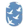 Vogels - Wit - Patroon Wandcirkel Ovaal Forex klein -3d