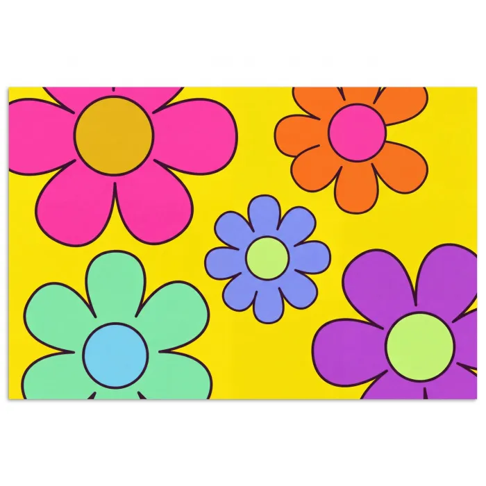 Bloemen - Illustratie - Kleurrijk poster papier klein -3d